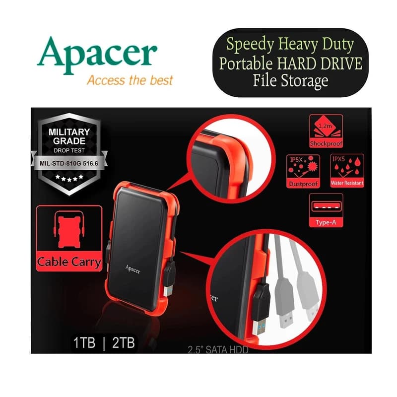 هارد اکسترنال APACER مدل AC630 ظرفیت 1TB — تصویر ۳