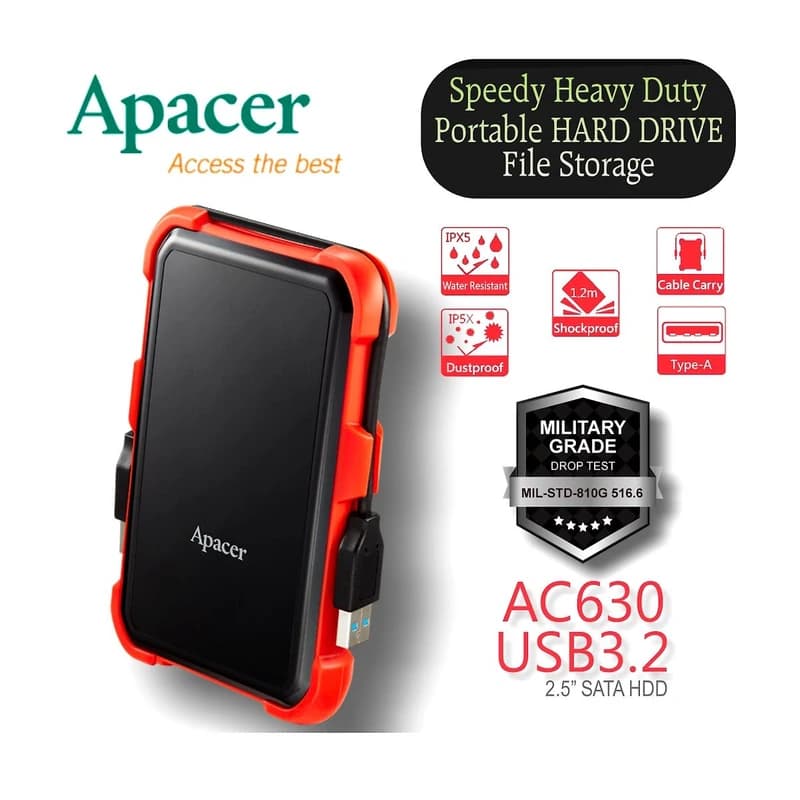 هارد اکسترنال APACER مدل AC630 ظرفیت 1TB — تصویر ۲