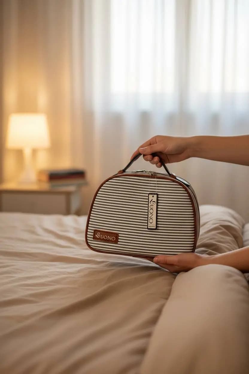 کیف آرایشی آینه‌دار بونو مدل 7700 طرح راه‌راه — تصویر ۵