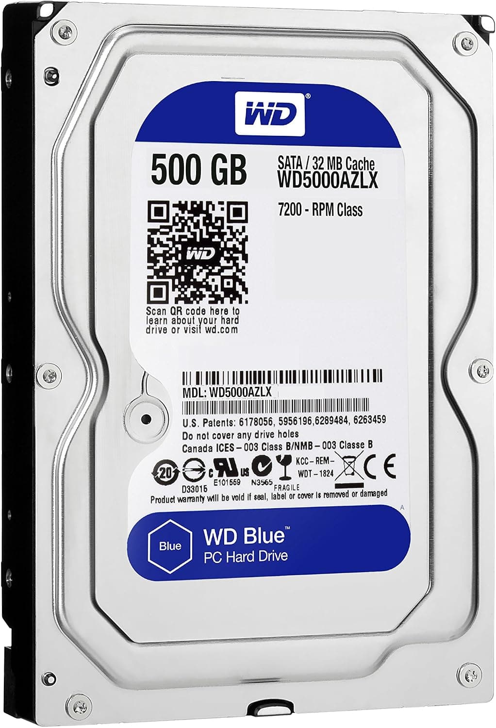 هارد دیسک اینترنال وسترن دیجیتال مدل WD BLUE WD5000AAKX ظرفیت 500 گیگابایت استوک