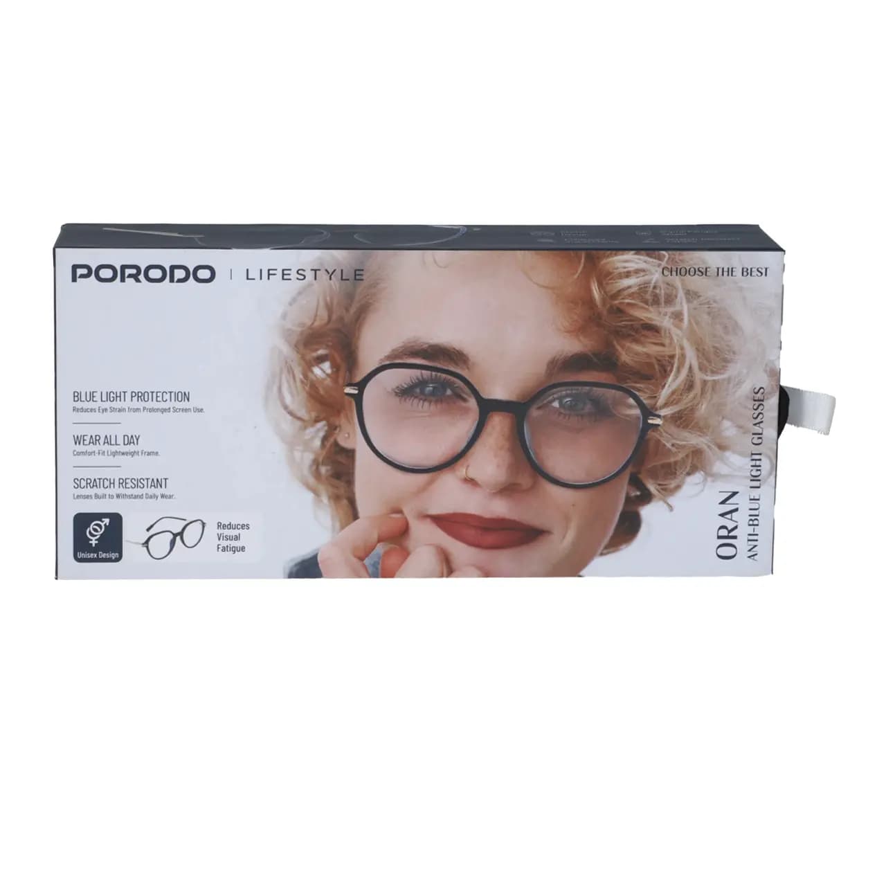 عینک Porodo مدل Oran Anti Blue Light PDLFSTLS239BK – مشکی (گارانتی 6 ماهه شرکتی) — تصویر ۵