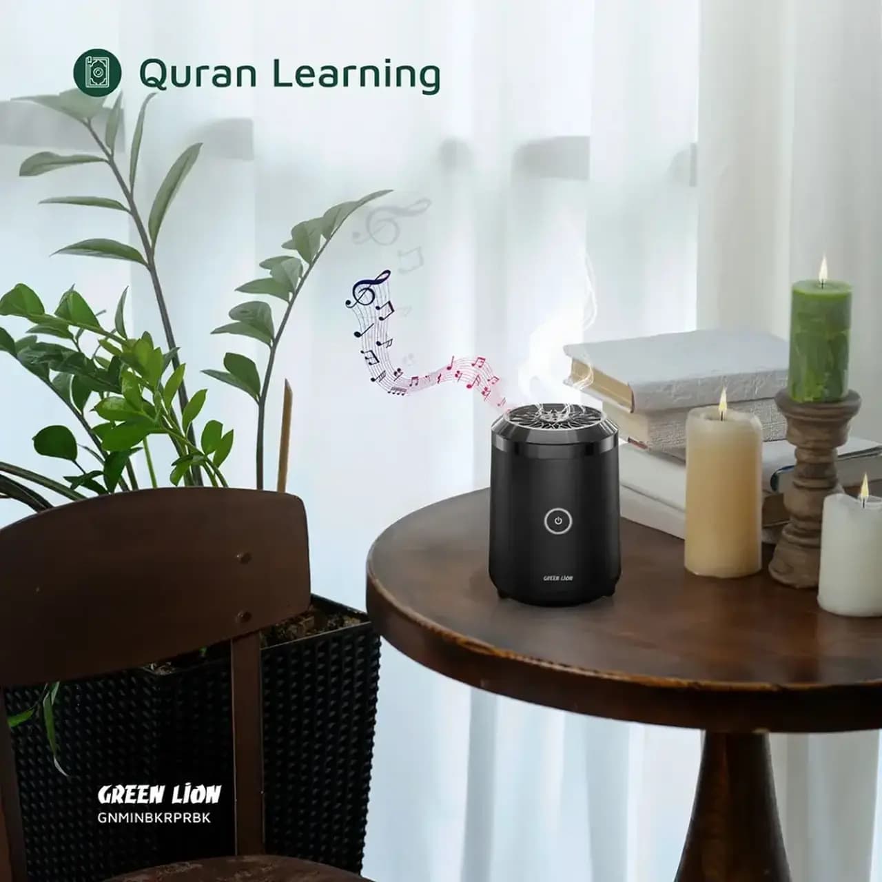 دستگاه بخور عود و اسپیکر بی سیم Green Lion مدل Mini Bakhour Pro GNMINBKRPRBK – مشکی (گارانتی 6 ماهه شرکتی) — تصویر ۱۲