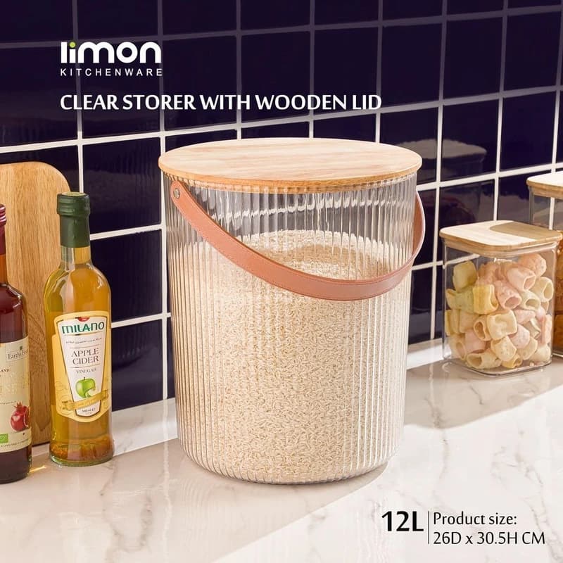 سطل برنج لیمون مدل شیاردار در چوبی کد 245659 — تصویر ۴