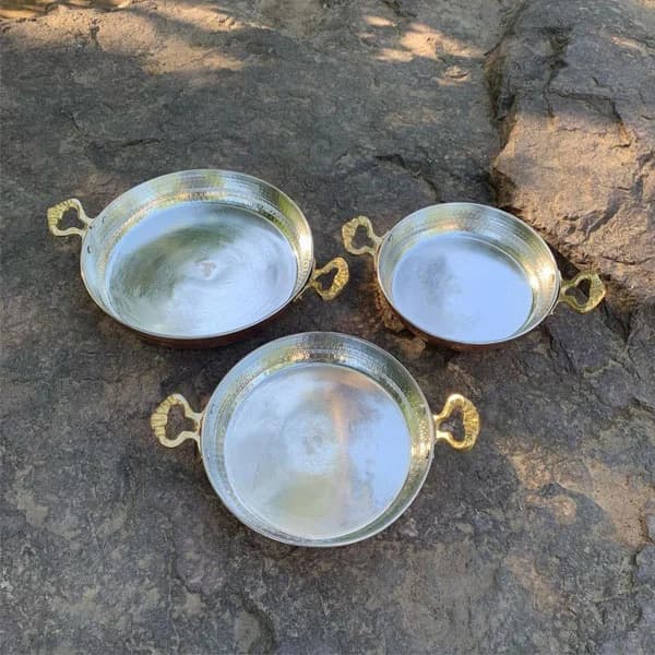 ماهیتابه مسی دسته برنجی ( سایز بزرگ ) — تصویر ۲