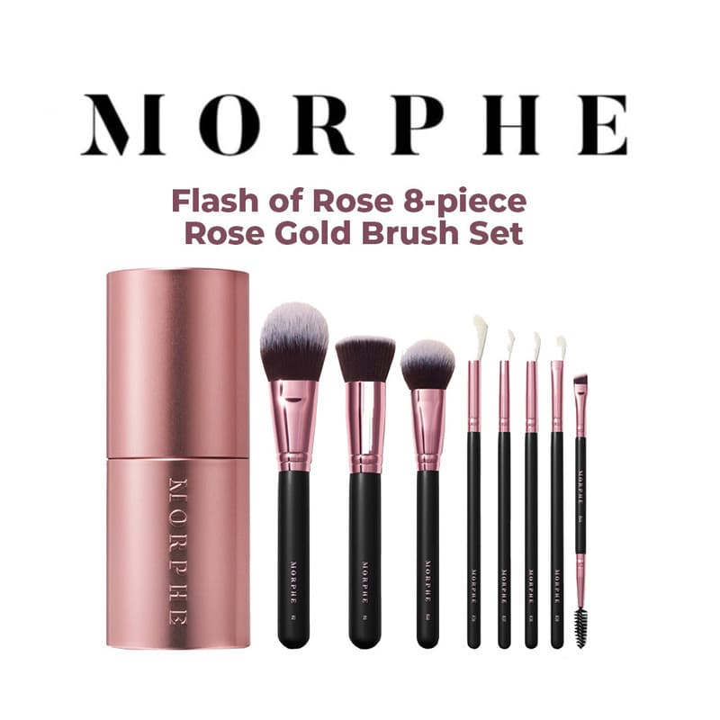 ست براش ۸ عددی مورف مدل Flash Of Rose | Rose Gold Brush Set