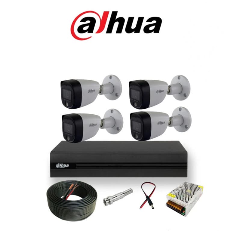 پکیج ۴ عددی دوربین مداربسته داهوا مدل HAC_HFW۱۲۰۹CMP_LED