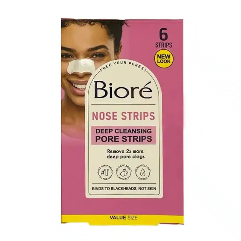 پک 6 عددی پچ ضد جوش سرسیاه بینی بیوره Biore مدل Nose Strips Deep Cleansing Pore Strips