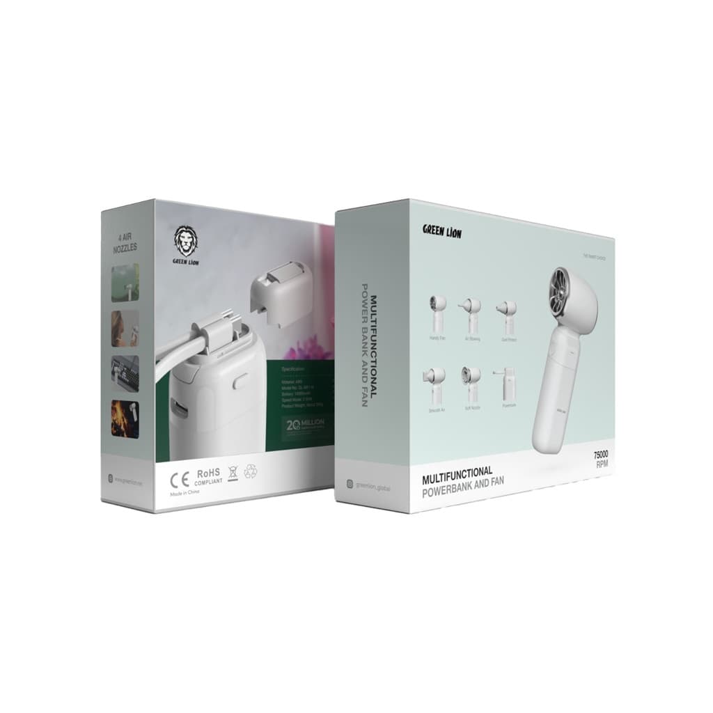 جت فن و پاوربانک گرین لاین مدل Green Lion GL-MF110 | فن 75000 دور و پاوربانک 10000mAh — تصویر ۶