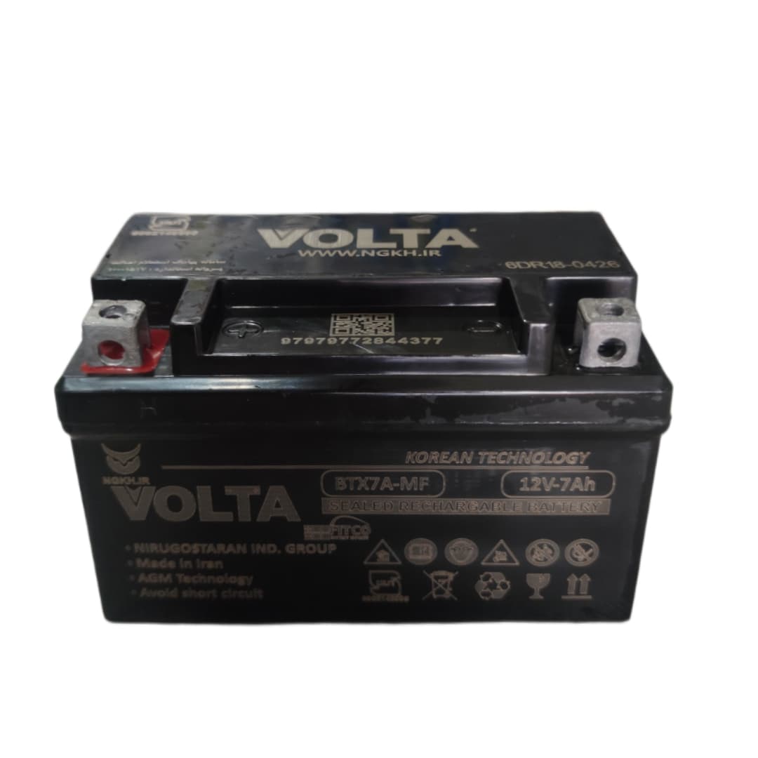 باتری موتورسیکلت 12 ولت 7 پهن ولتا مدل 12v7ahht؛ قدرت و دوام تضمین شده — تصویر ۲