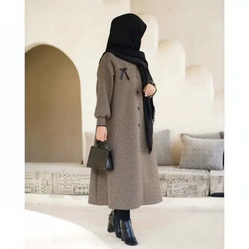مانتو بلند زنانه جنس ریما پاییزه قد 130 سایزبندی رنگبندی متنوع — تصویر ۵
