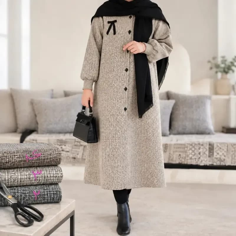 مانتو بلند زنانه جنس ریما پاییزه قد 130 سایزبندی رنگبندی متنوع