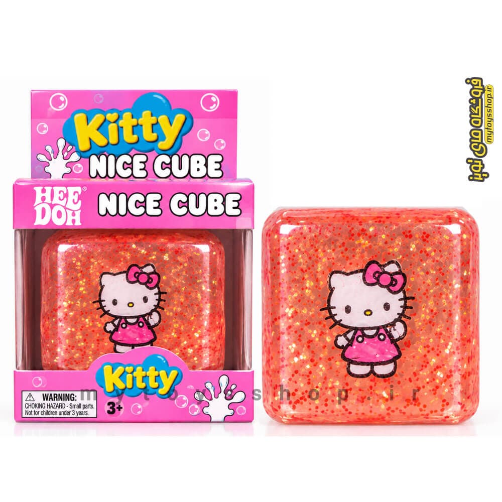 فیجت اسکویشی مکعب طرح کیتی نیدو آبی Nee Doh Kitty — تصویر ۳