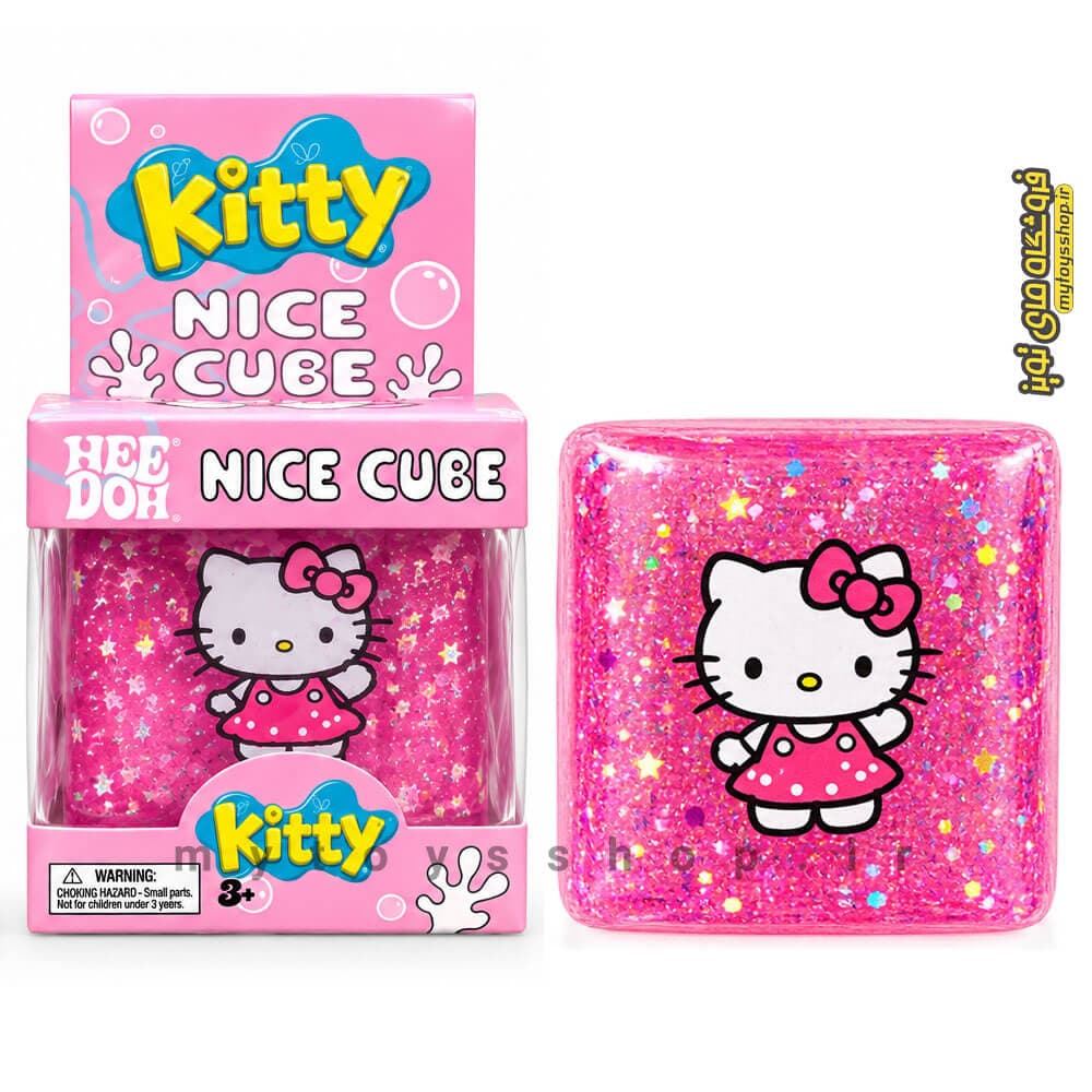 فیجت اسکویشی مکعب طرح کیتی نیدو آبی Nee Doh Kitty — تصویر ۲
