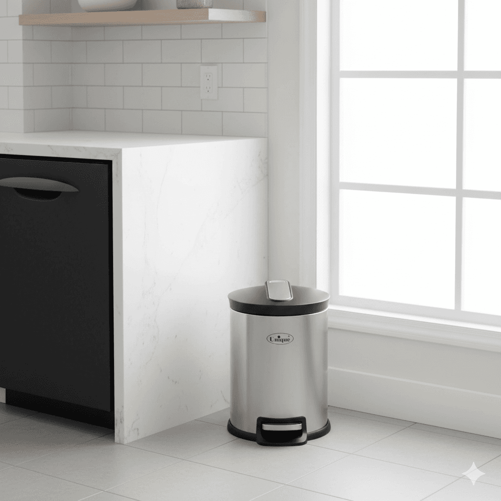 سطل زباله استیل 3 لیتری یونیک کد 4250