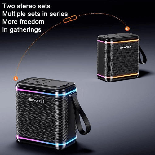 اسپیکر بلوتوث اوی Awei KA3 (15 وات، IPX4، TWS، نورپردازی RGB) — تصویر ۴