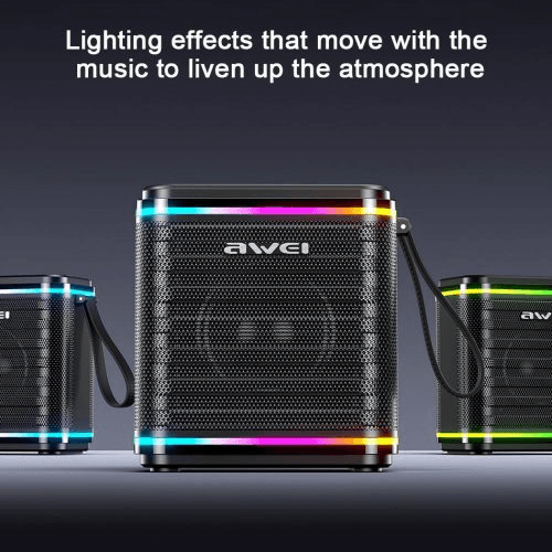 اسپیکر بلوتوث اوی Awei KA3 (15 وات، IPX4، TWS، نورپردازی RGB) — تصویر ۸