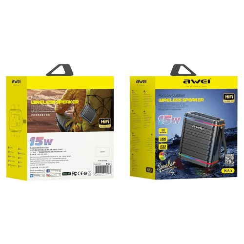 اسپیکر بلوتوث اوی Awei KA3 (15 وات، IPX4، TWS، نورپردازی RGB) — تصویر ۲