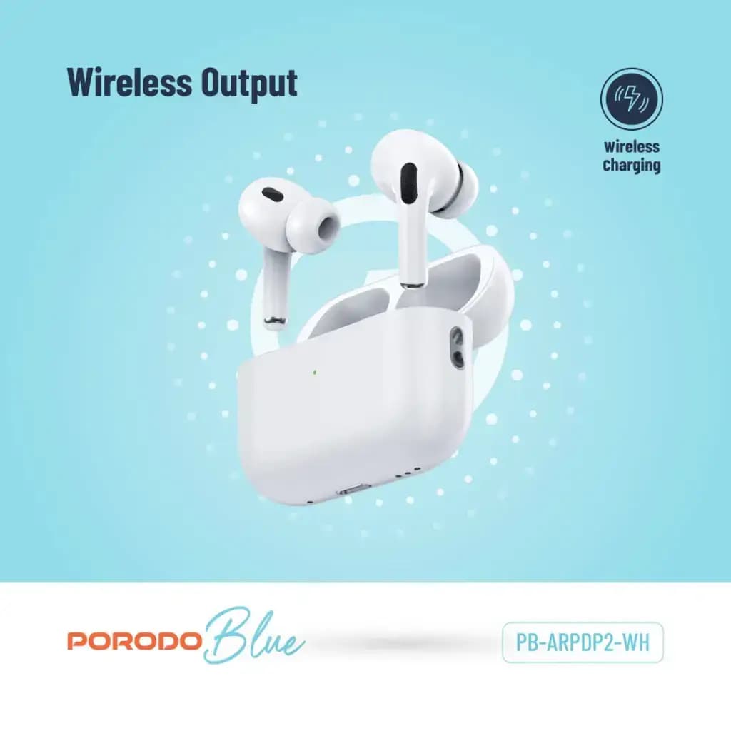 هندزفری بلوتوثی پرودو مدل Porodo Blue Deep Bass Wireless Earbuds Pro 2 with Swipe Volume — تصویر ۵
