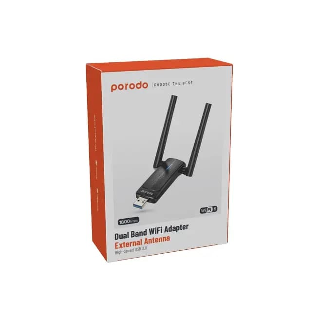 لن وایرلس پرودو مدل Porodo Dual Band WiFi6 USB Adapter PD-WD6ACE — تصویر ۳