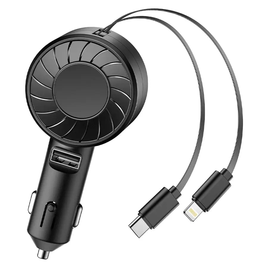 شارژر فندکی 50 وات فست شارژ گرین لاین Green Lion Telescopic 50W Car Charger GNTECC50WBK — تصویر ۵