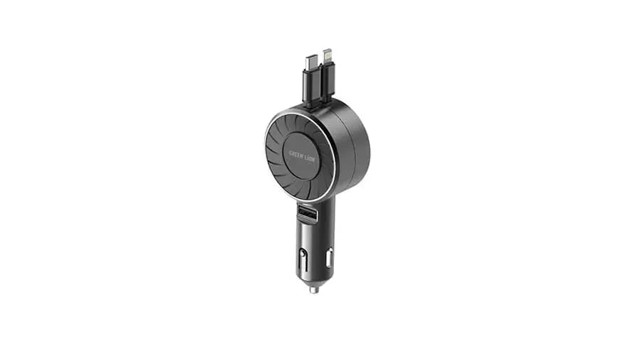 شارژر فندکی 50 وات فست شارژ گرین لاین Green Lion Telescopic 50W Car Charger GNTECC50WBK