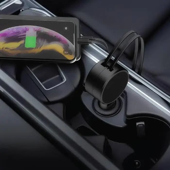 شارژر فندکی 50 وات فست شارژ گرین لاین Green Lion Telescopic 50W Car Charger GNTECC50WBK — تصویر ۳