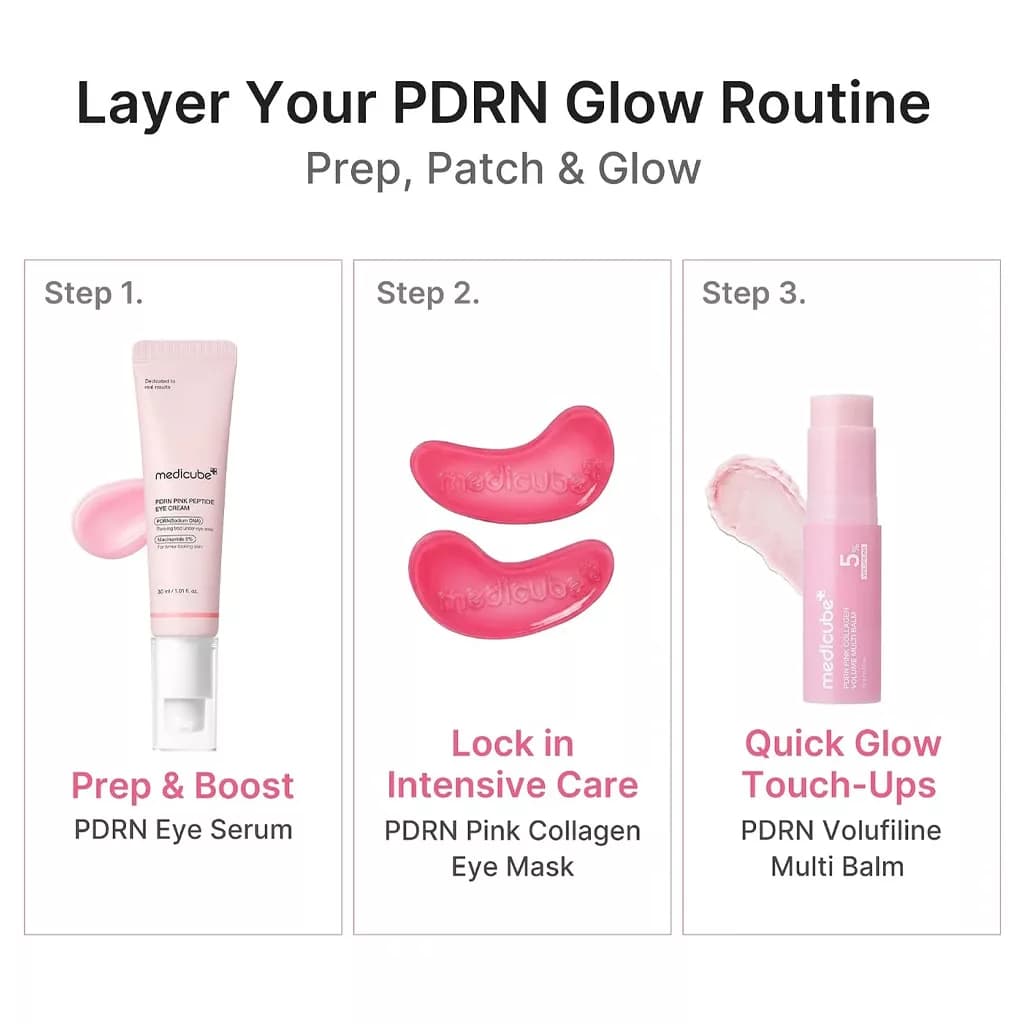 پچ زیر چشم ژلی مدی کیوب PDRN PINK COLLAGEN GELLY EYE MASK — تصویر ۸