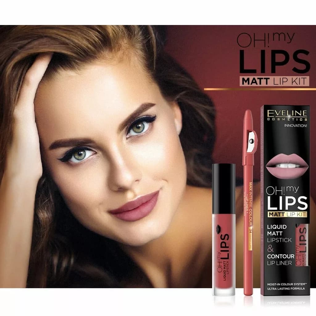 ست رژ لب مایع مات و خط لب اولاین مدل oh my lips — تصویر ۶