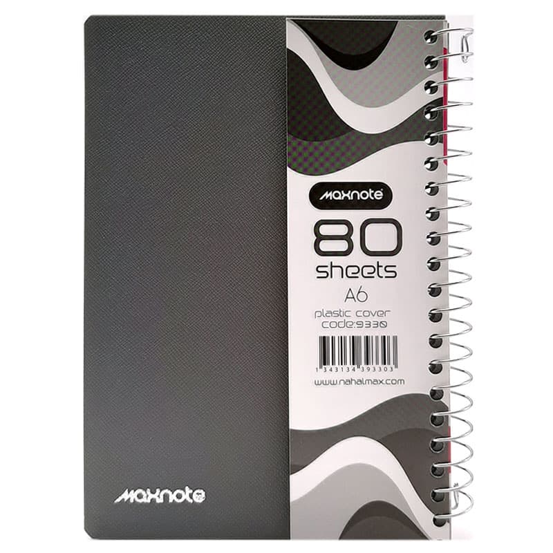 دفتر یادداشت 80 برگ Nahal Max نهال مکس جلد طلقی سیم از بغل کد 9330 — تصویر ۶