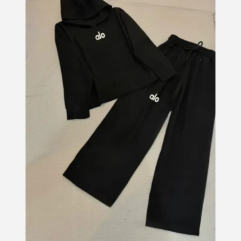 ست هودی شلوار دورس خاردار کیفیت بالا طرح الو رنگ طوسی مشکی سایز 36 تا 44 — تصویر ۵