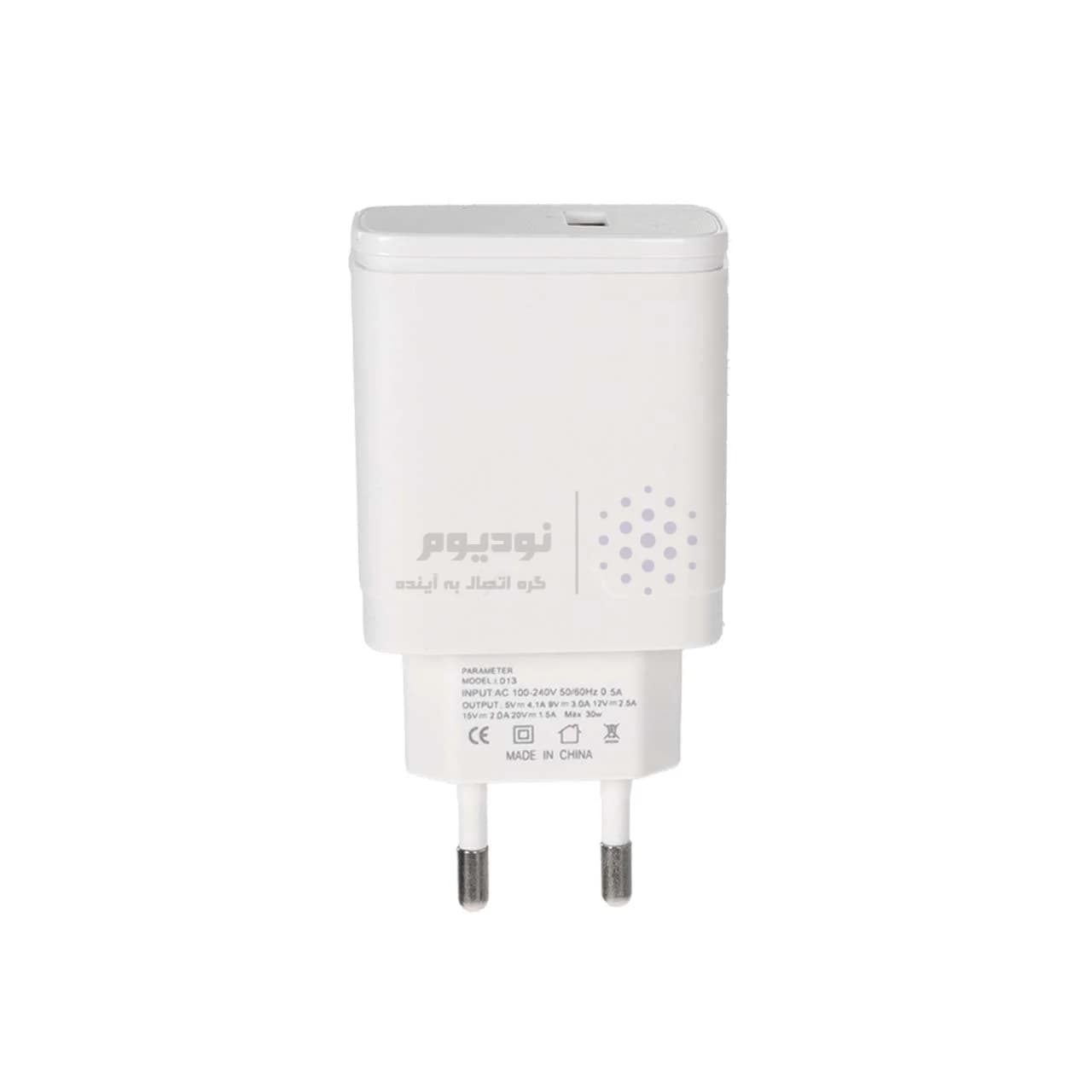 شارژر دیواری فست تک پورت ivy Wins مدل i-013 30W به همراه کابل شارژ Type-C – سفید — تصویر ۳