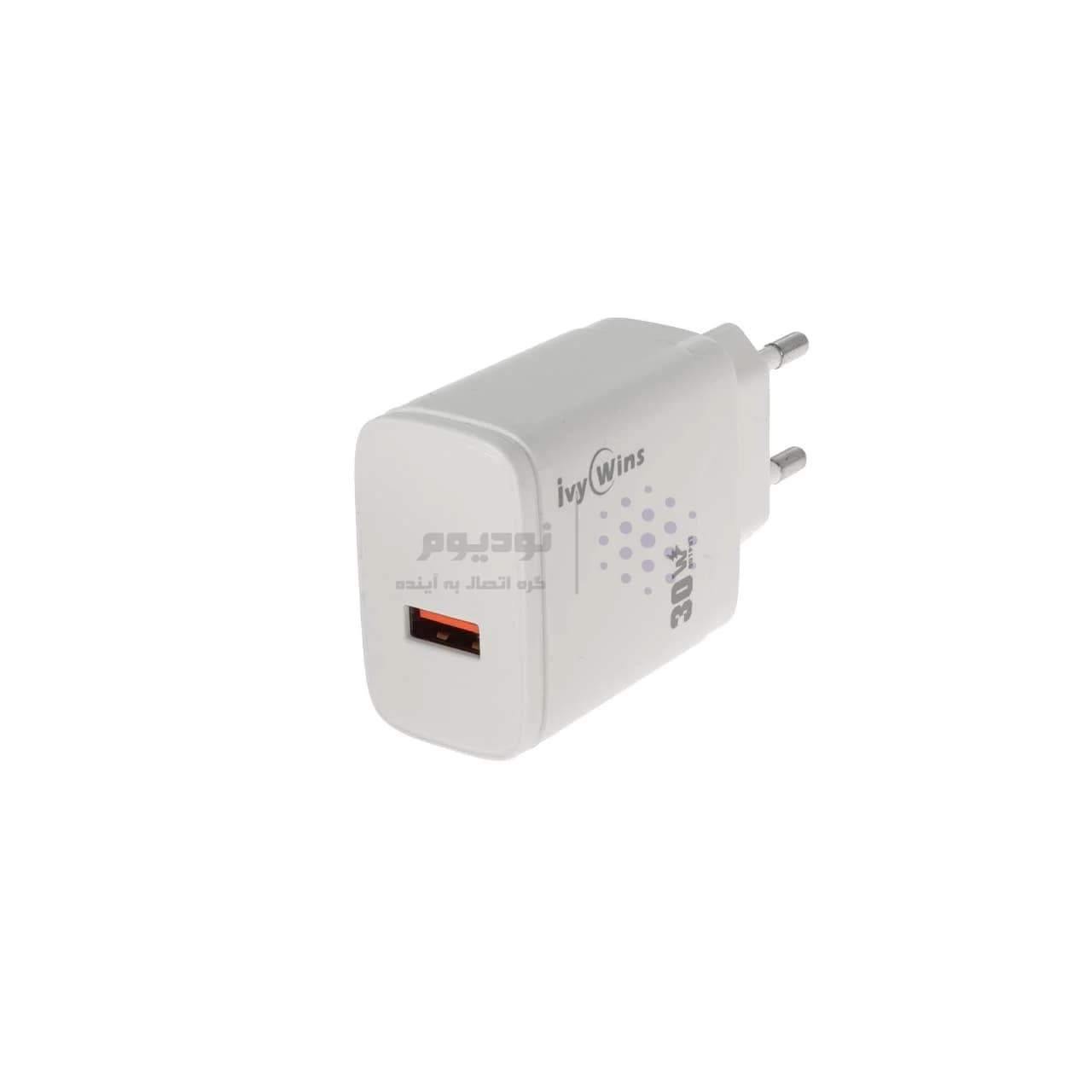 شارژر دیواری فست تک پورت ivy Wins مدل i-013 30W به همراه کابل شارژ Type-C – سفید — تصویر ۴