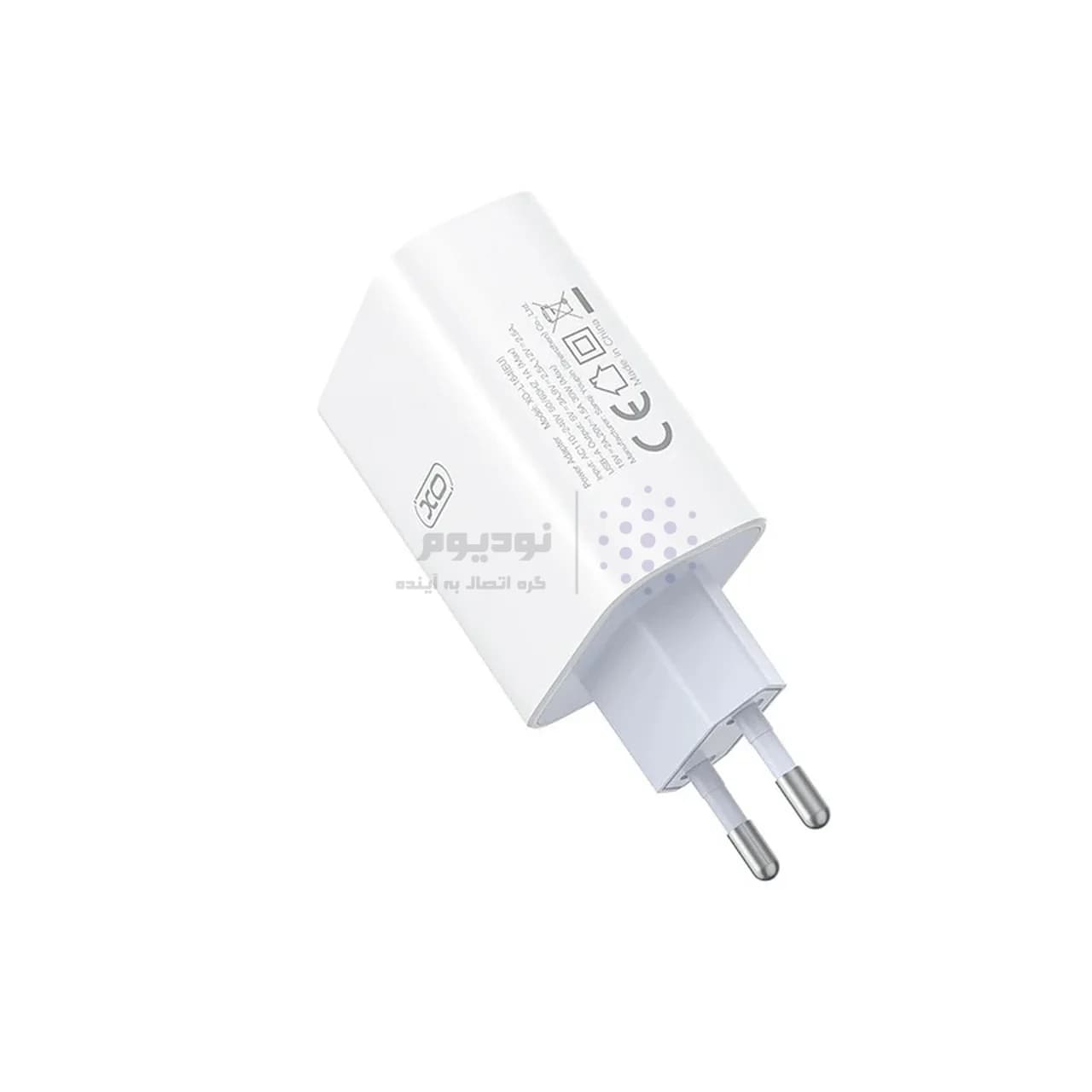 شارژر دیواری فست تک پورت XO مدل XO-L164(EU) 120W به همراه کابل شارژ Type-C – سفید — تصویر ۲