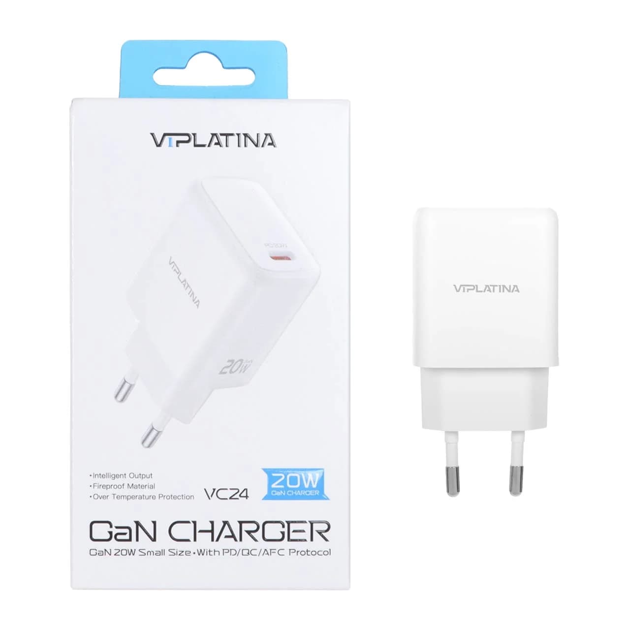 شارژر دیواری فست و PD تک پورت VIPLATINA مدل VC24 20W – سفید (گارانتی 18 ماه تعویض نیکان همراه)
