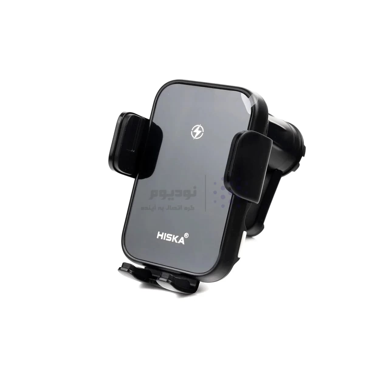 شارژر وایرلس و هولدر گوشی موبایل دریچه کولری Hiska مدل HK-2355W – مشکی — تصویر ۲