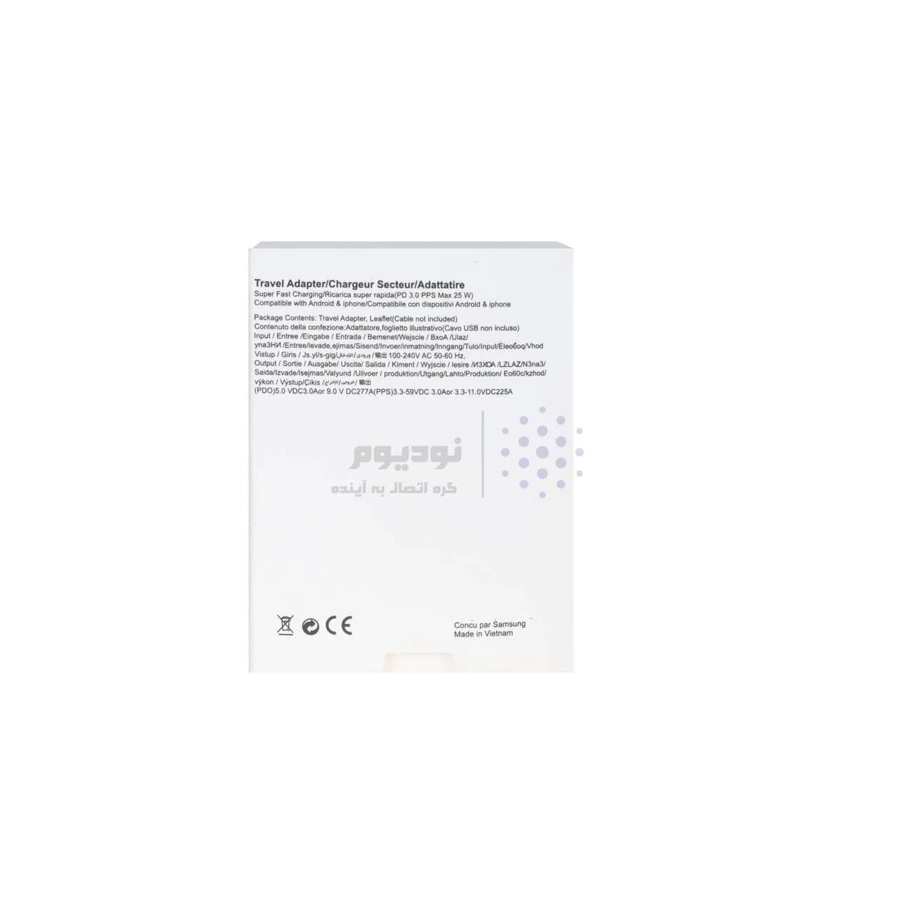 شارژر دیواری سه پین SAMSUNG 25W TA800 (فست و PD) – مشکی – کد 1 – BSA (یک ساله شرکتی) — تصویر ۳