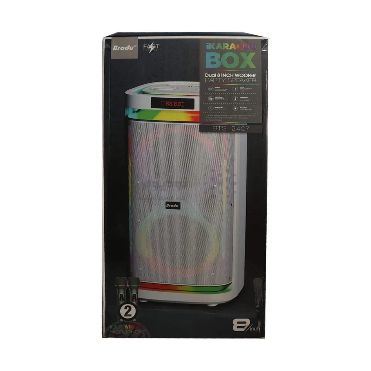 اسپیکر 60W بی سیم Brodu مدل BTS-2407 – مشکی — تصویر ۸