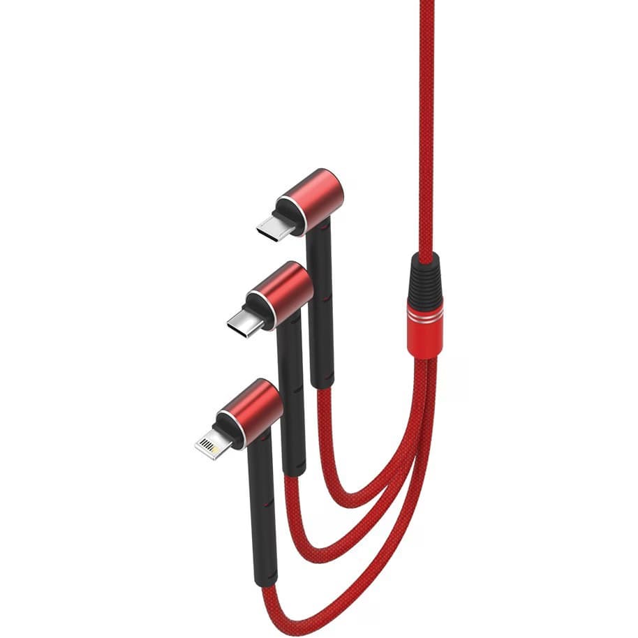 کابل تبدیل USB به MicroUSB، Lightning و USB-C تسکو مدل TC A100 طول 1.2 متر