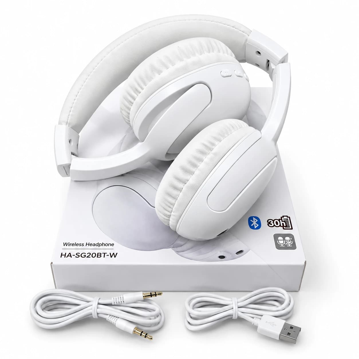 هدفون بی‌سیم جی‌وی‌سی JVC مدل HA-SG20BT-W | بلوتوثی با باتری ۳۰ ساعته — تصویر ۳