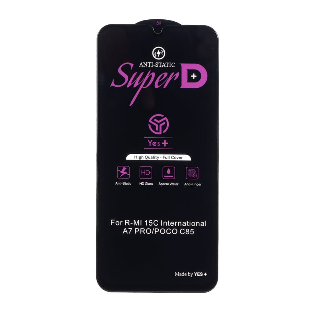 محافظ صفحه نمایش شیشه ای Super D Anti Static Yes Plus مدل Xiaomi Redmi 15C / Poco C85 — تصویر ۲
