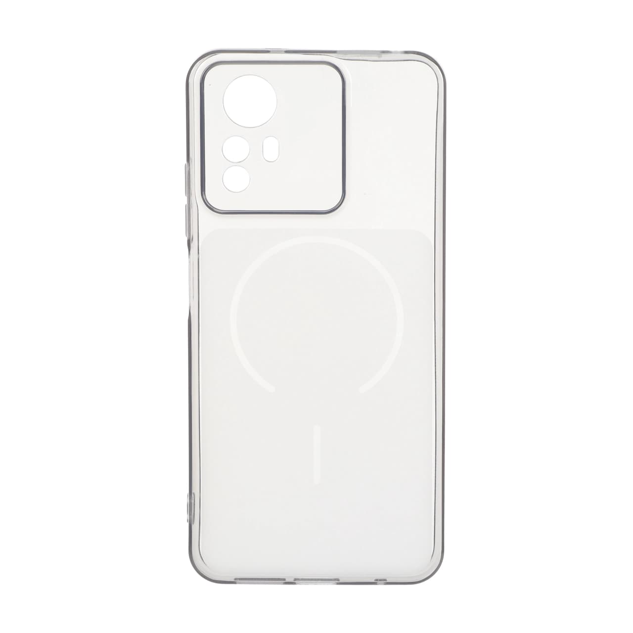 قاب ژله ای شفاف مستطیلی طرح مگ سیف محافظ لنزدار Xiaomi Redmi Note 12S – مشکی