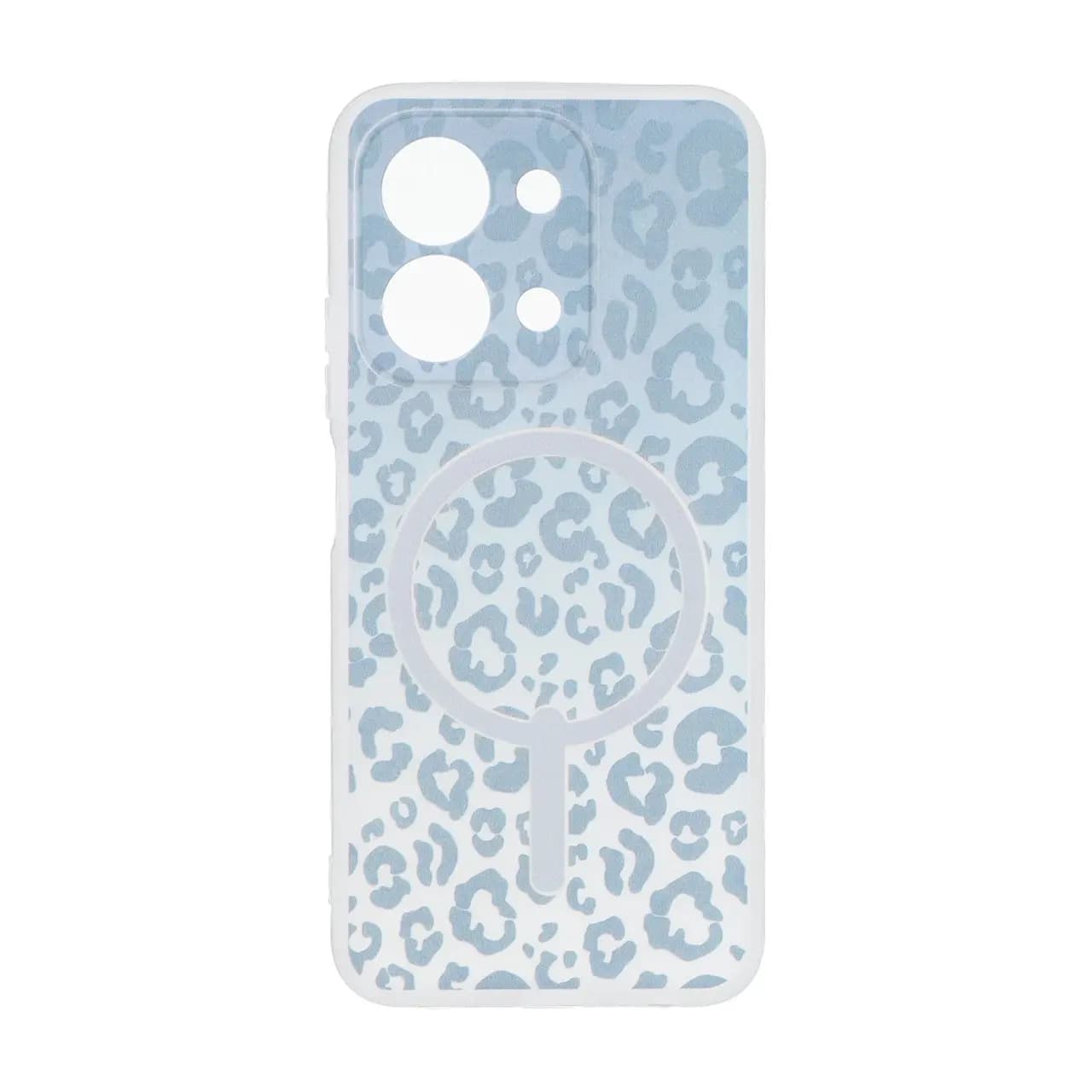 قاب ژله ای پلنگی طرح مگ سیف دور مات محافظ لنزدار Xiaomi Redmi 15C / Poco C85 – خاکستری