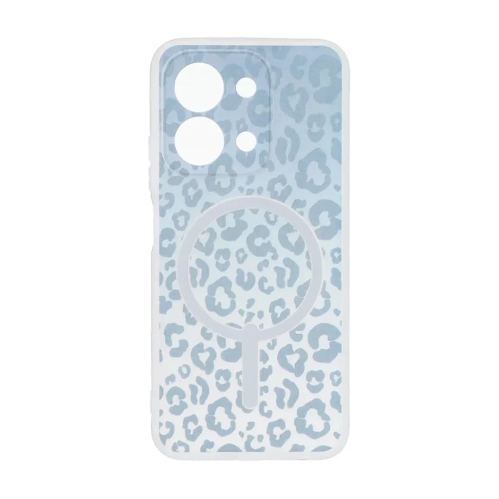قاب ژله ای پلنگی طرح مگ سیف دور مات محافظ لنزدار Xiaomi Redmi 15C / Poco C85 – خاکستری — تصویر ۲