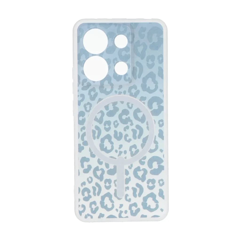 قاب ژله ای پلنگی طرح مگ سیف دور مات محافظ لنزدار Xiaomi Redmi Note 13 4G – خاکستری — تصویر ۲