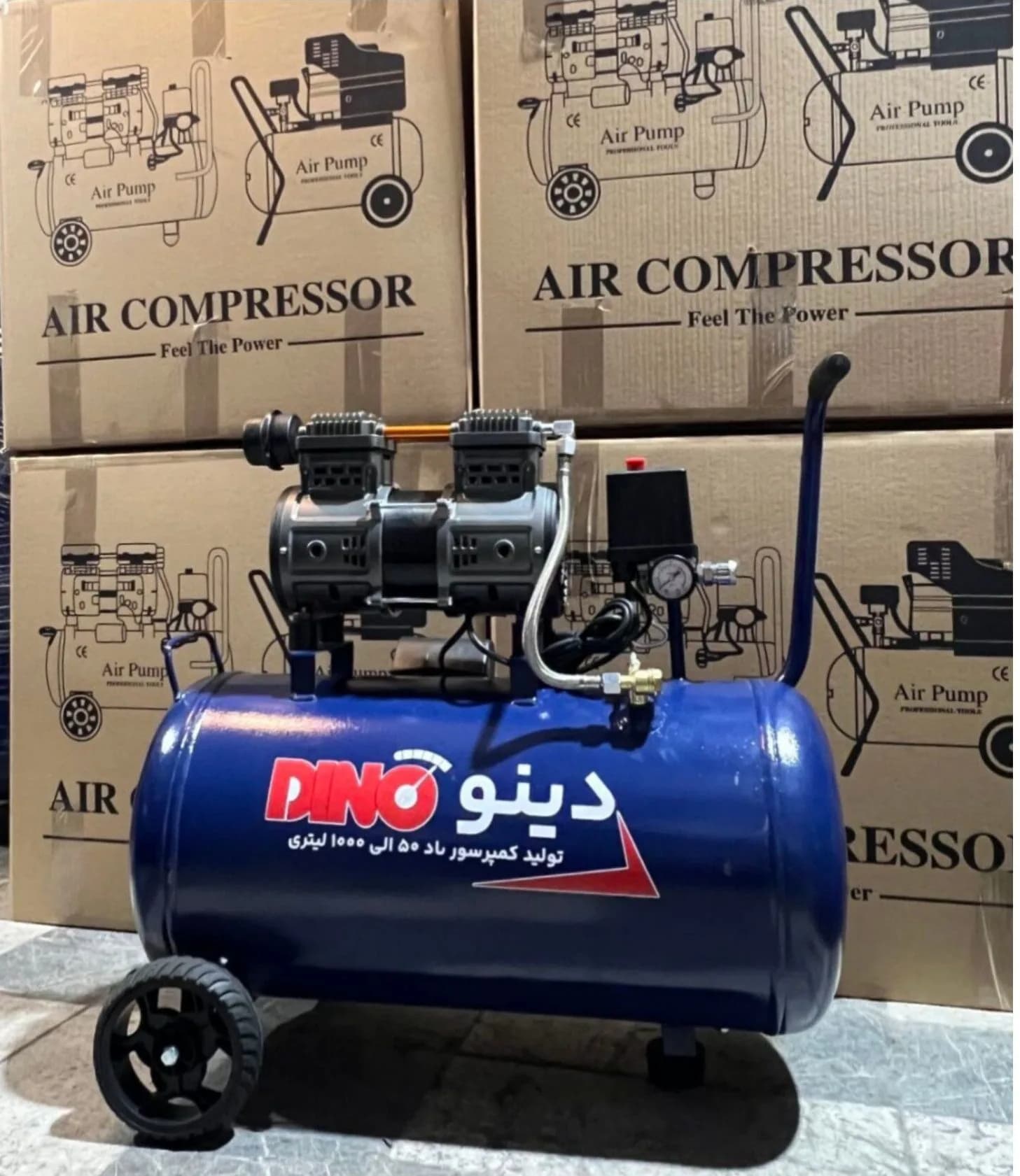 کمپرسور ۵۰ لیتری سایلنت با موتور ۱۴۰۰ توربو دینو مدل D50S