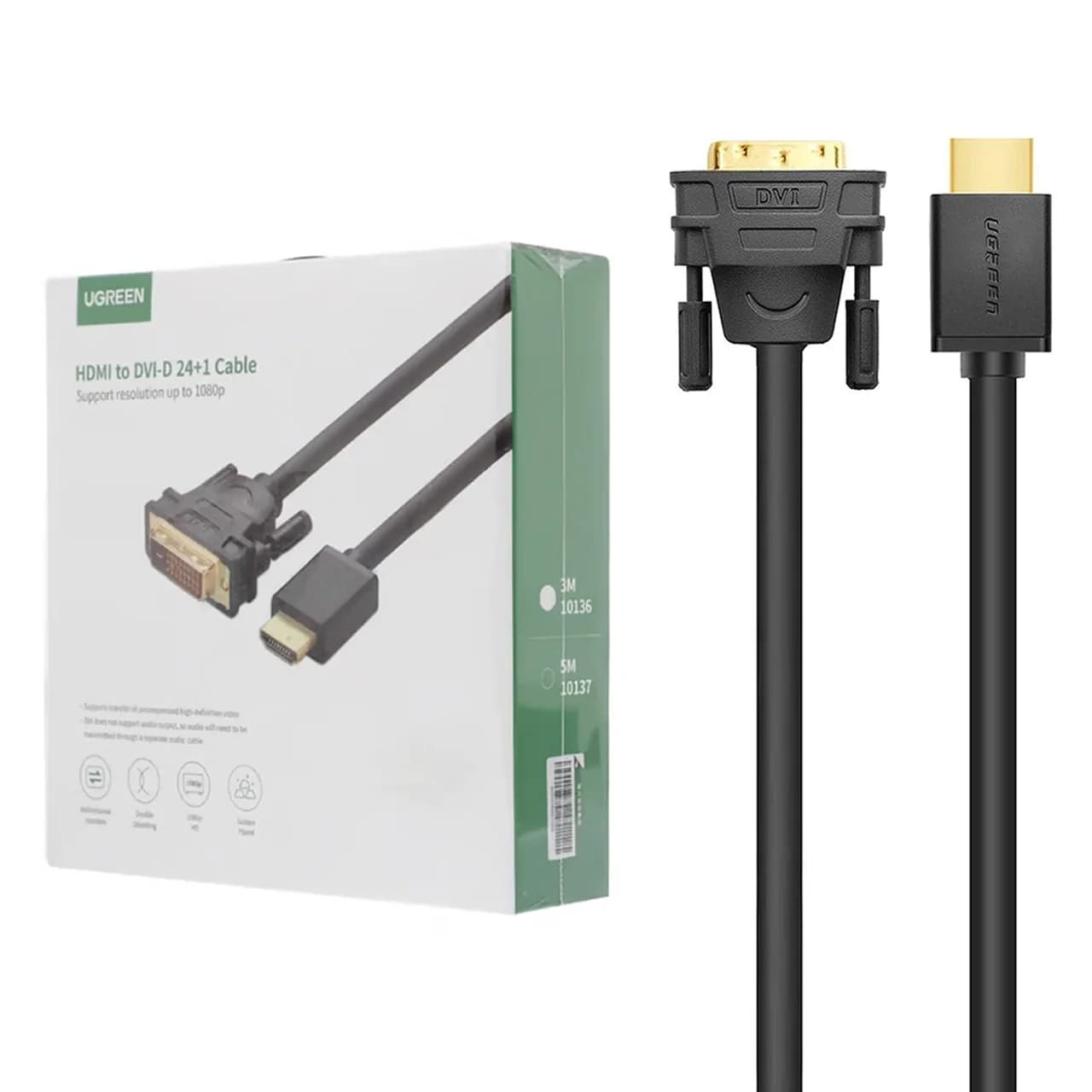 کابل 3 متری UGREEN HDMI To DVI-D 24+1 مدل 10136 – مشکی(10136) — تصویر ۲