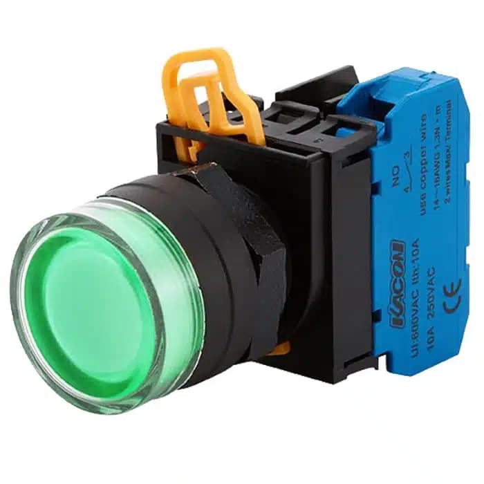 شستی فشاری چراغ‌دار سبز مدل KACON J2-2710QG A2