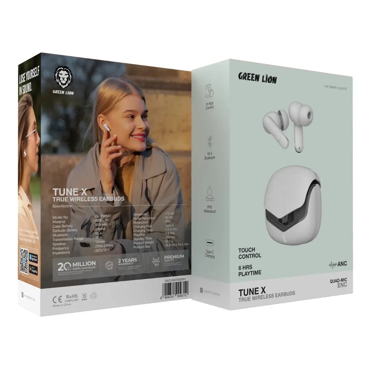 ایرفون بی سیم Green Lion مدل TUNE X ANC GNTUNXTWSWH – سفید (گارانتی 6 ماهه شرکتی) — تصویر ۷
