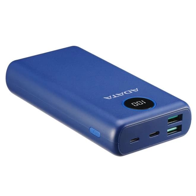 پاور بانک سه پورت ای دیتا مدل Adata P20000QCD 20000mAh آبی — تصویر ۳