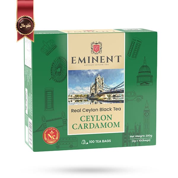 چای تی بگ امیننت eminent مدل سیلان هلدار ceylon cardamom پک 100 تایی (اورجینال)
